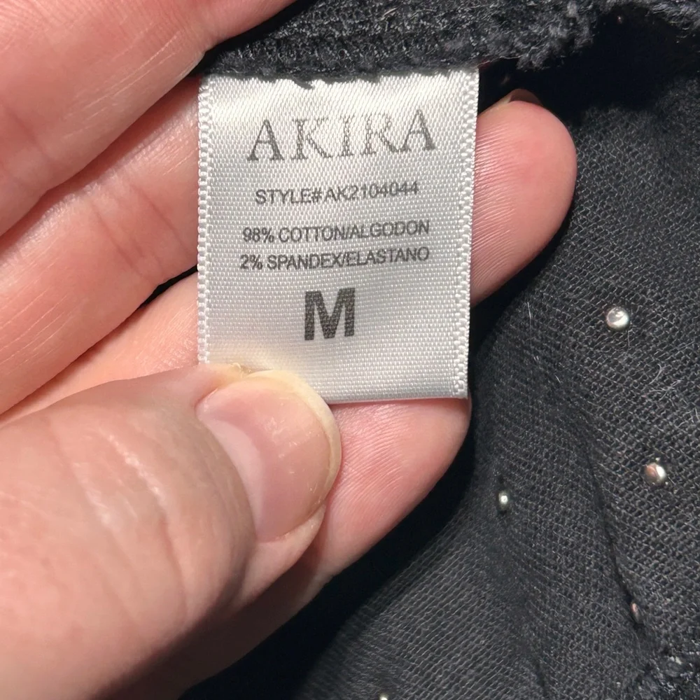 AKIRA Black Bomber Jacket with Gold Studs - Picture 7 of 11